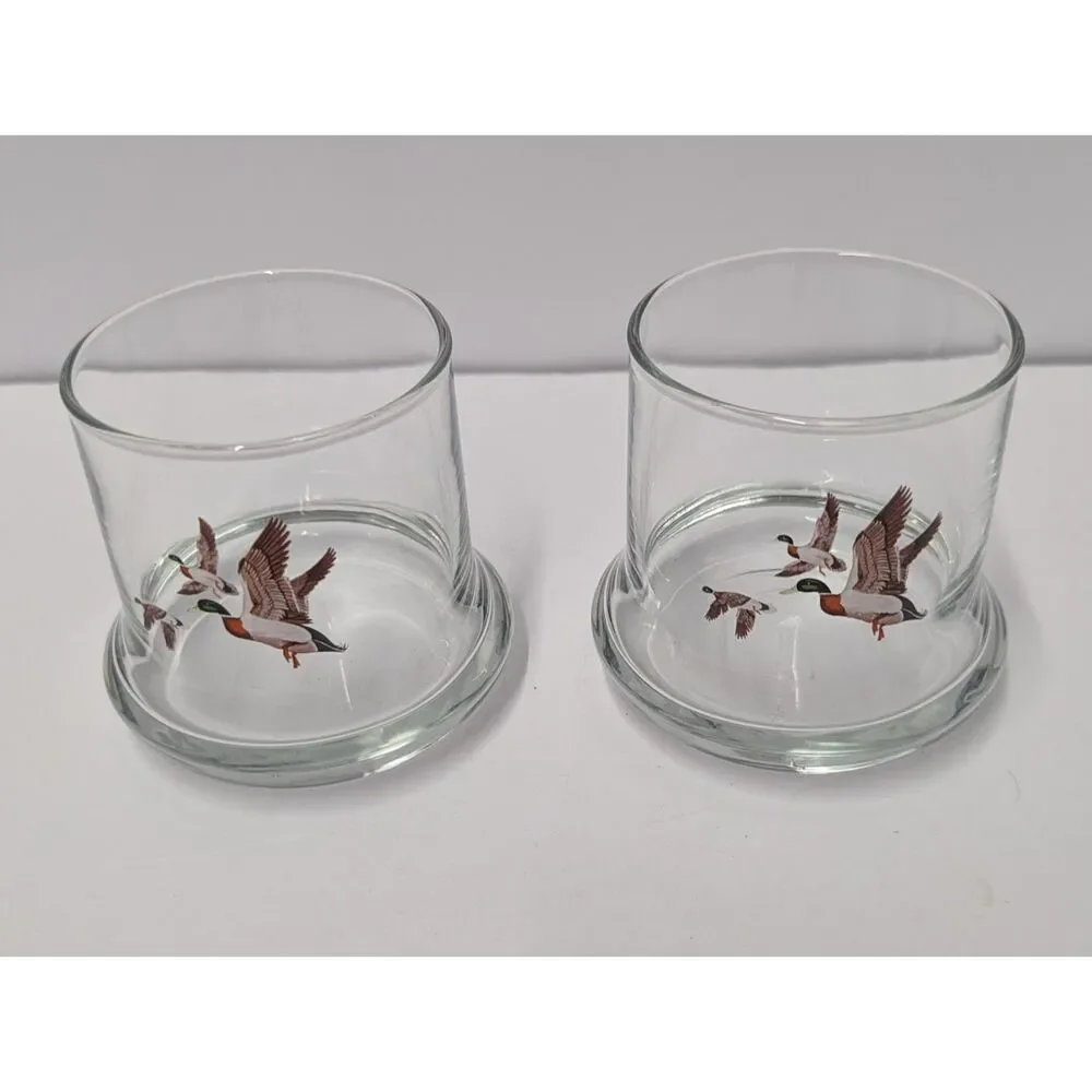 Vintage Avon Mallard Duck Whiskey Glass Chesapeake Collection Lowball Barware